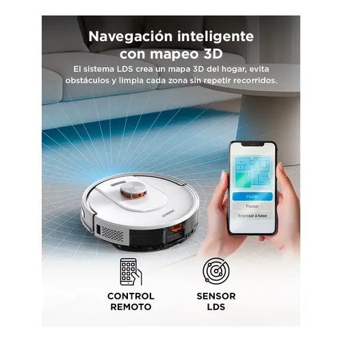 Aspiradora Robot Trapeadora Gadnic V51, base de carga