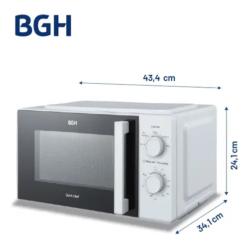 Microondas BGH Mecánico 18L, panel de control